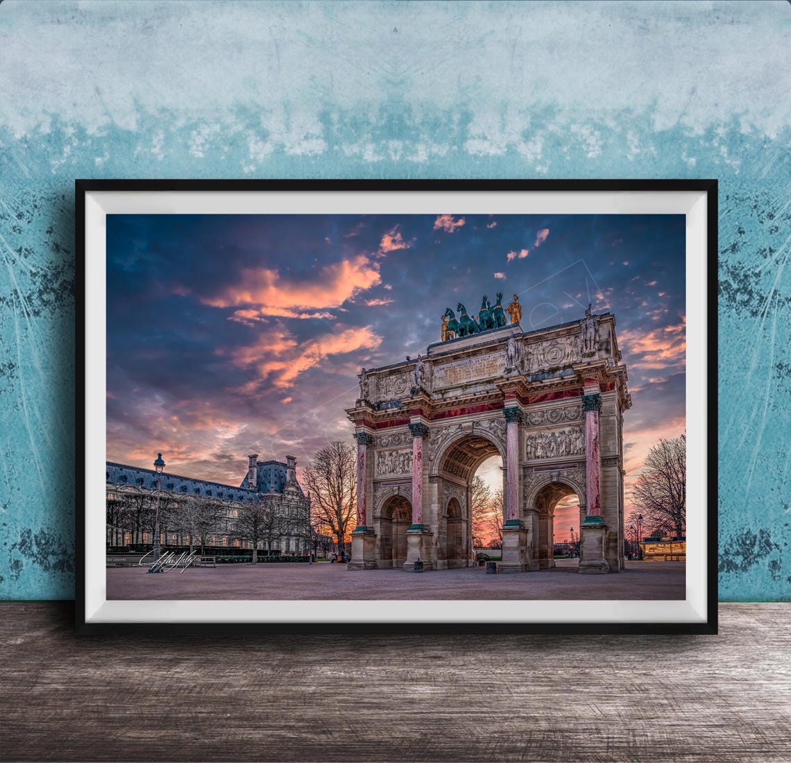 Arc De Triomphe Du Carrousel Paris Sunset Louvre Landmark Print