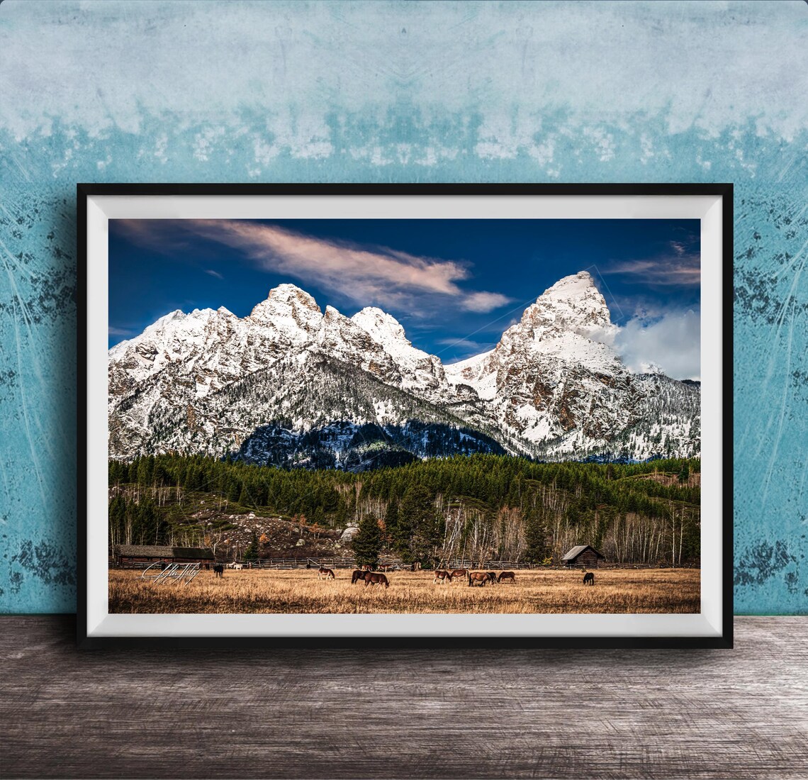 Cowboy Country Wild Horses Rustic Western Art Print