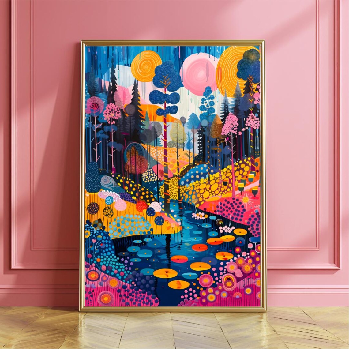 Whimsical Forest Scenery Art Print, Fairy Tale Landscape