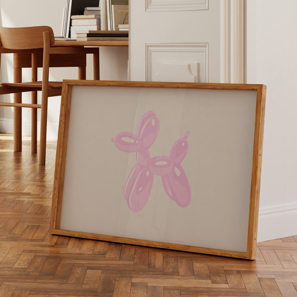 Balloon Dog Pink Trendy Poster, Preppy Bedroom Decor - Image 3