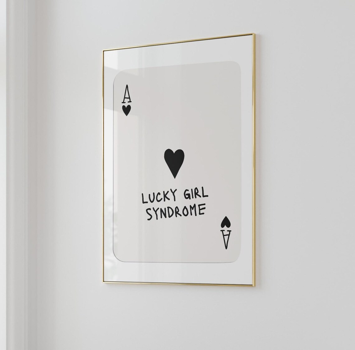 Ace of Hearts Lucky Girl Syndrome Black Minimalist Trendy Poster - Image 2