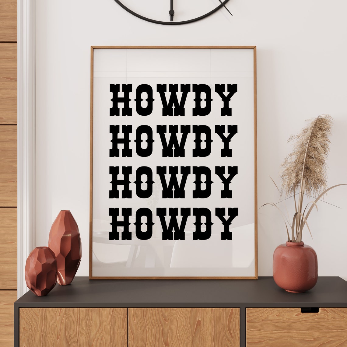 Howdy Howdy Howdy Howdy Bold Western Typography Stacked Quote Poster - Image 3