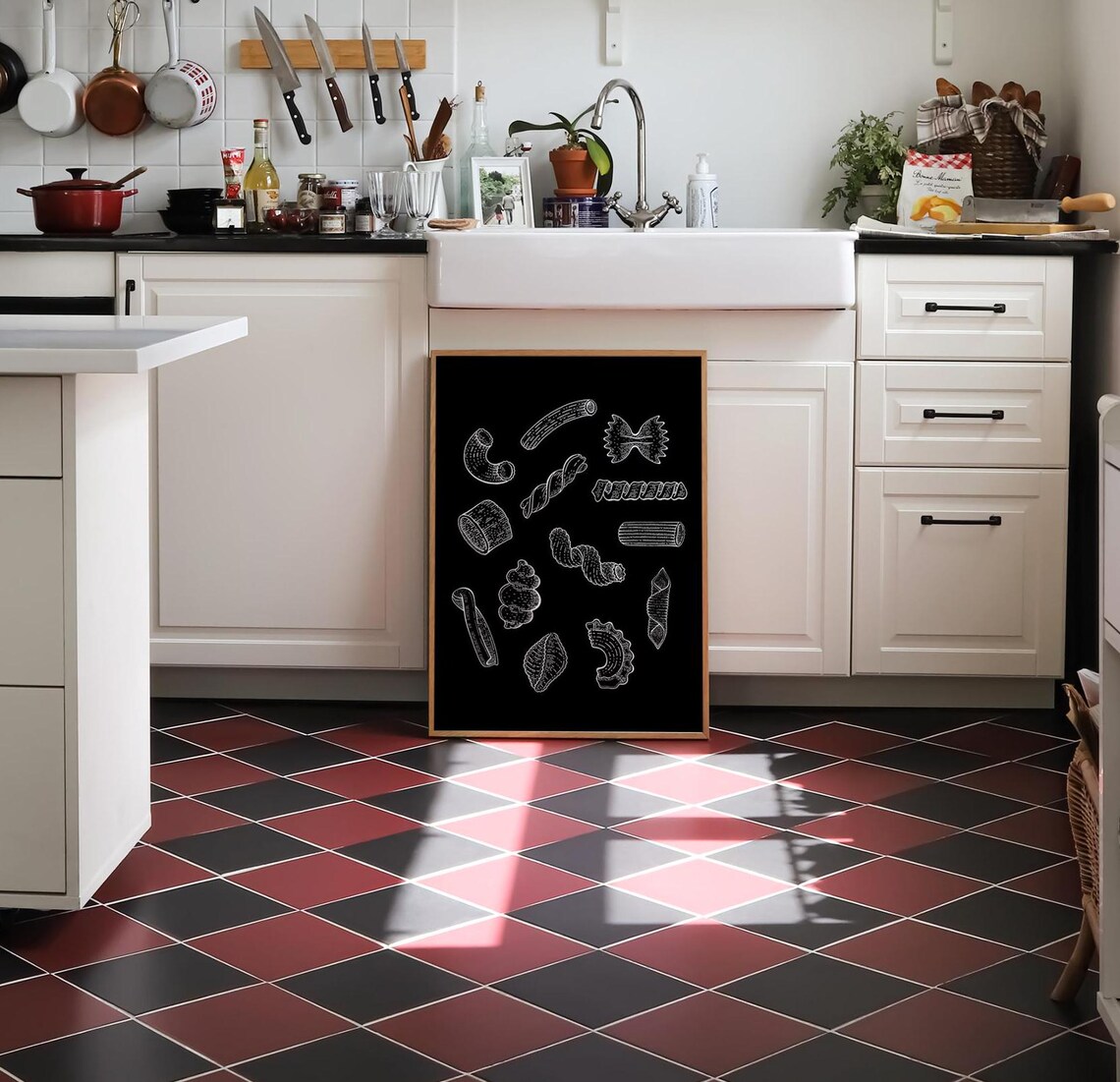 Pasta Kitchen Wall Art Print, Black And White - Image 3