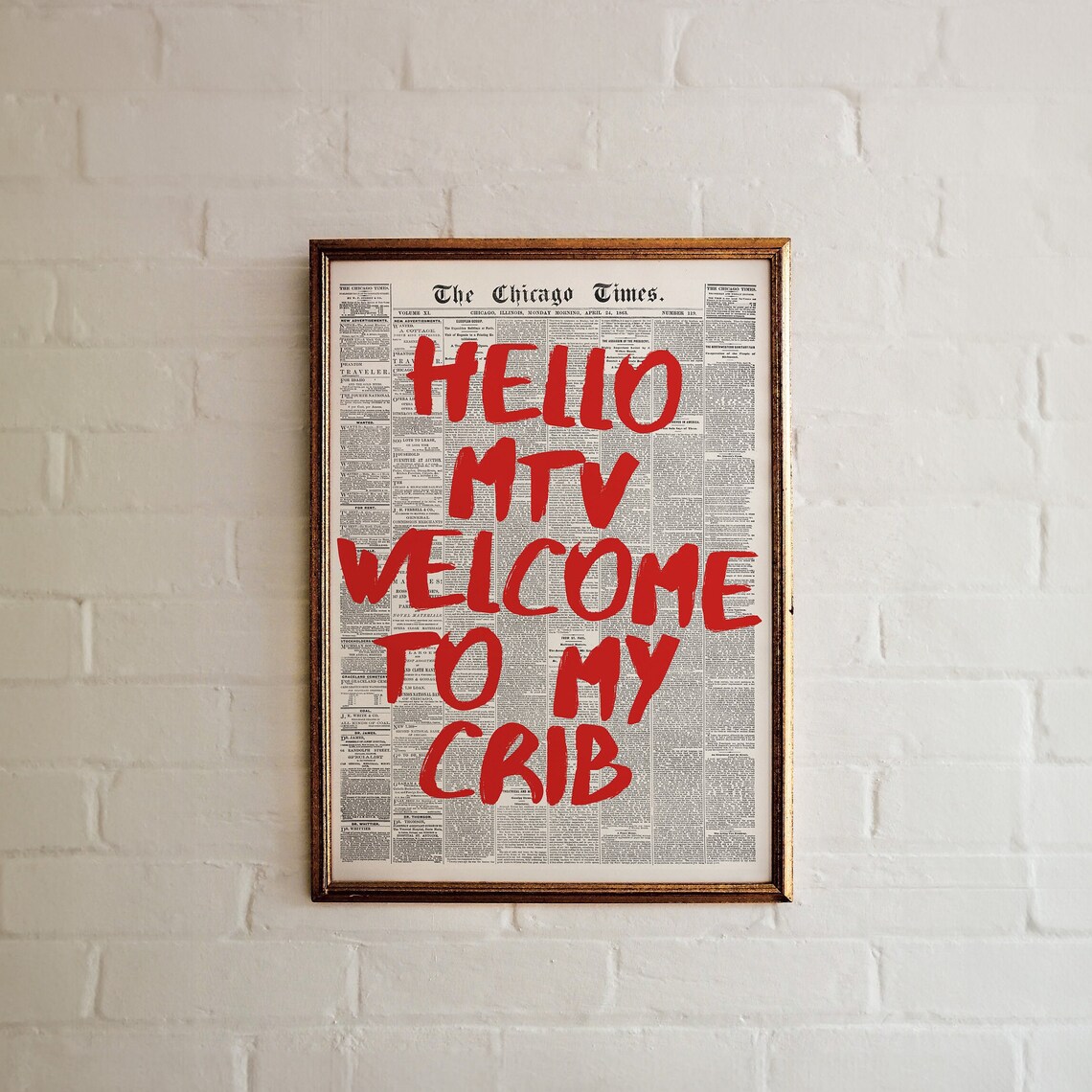 Retro Newspaper Typography Art Print, 70s Style - Image 3