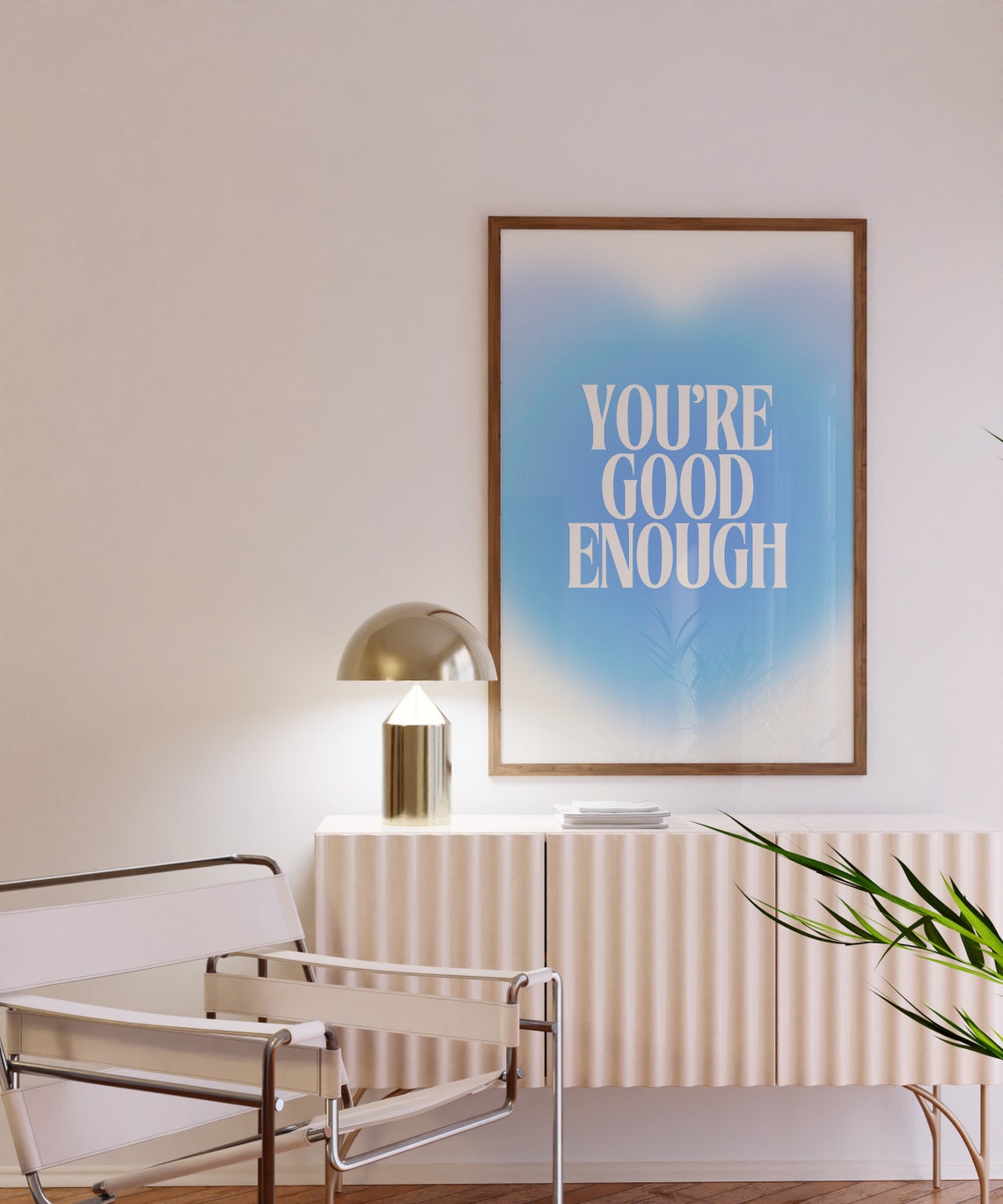 You Are Good Enough Blue Aura Gradient Affirmation Typography Poster - Image 3