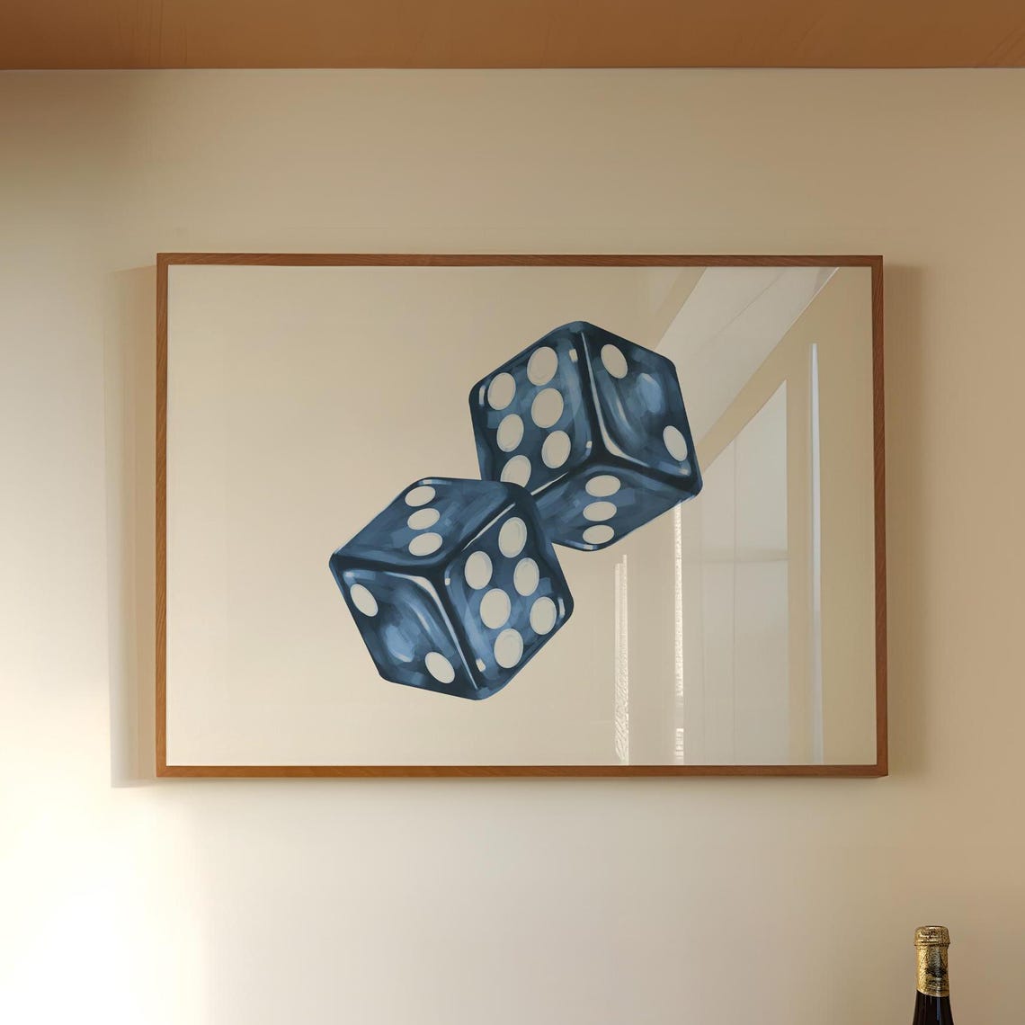 Two Navy Blue Dice Glossy Watercolor Preppy Dorm Room Poster - Image 4