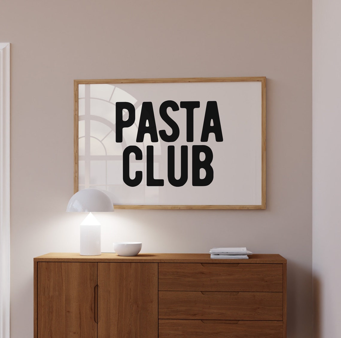 Pasta Club Bold Black Typography Poster Fun Kitchen Dining Decor - Image 3