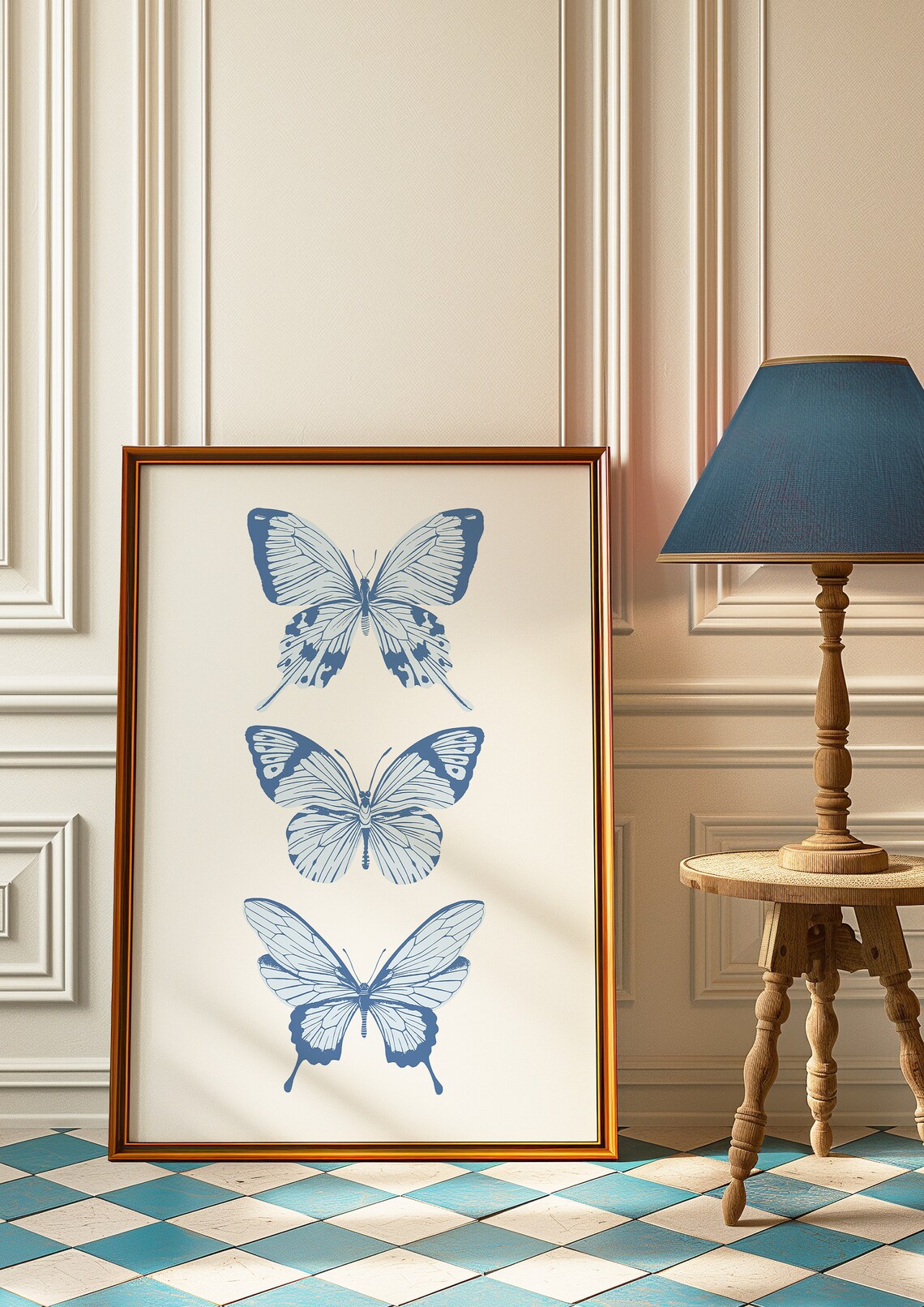 Butterfly Wall Art, Blue Aesthetic Trendy Decor - Image 3