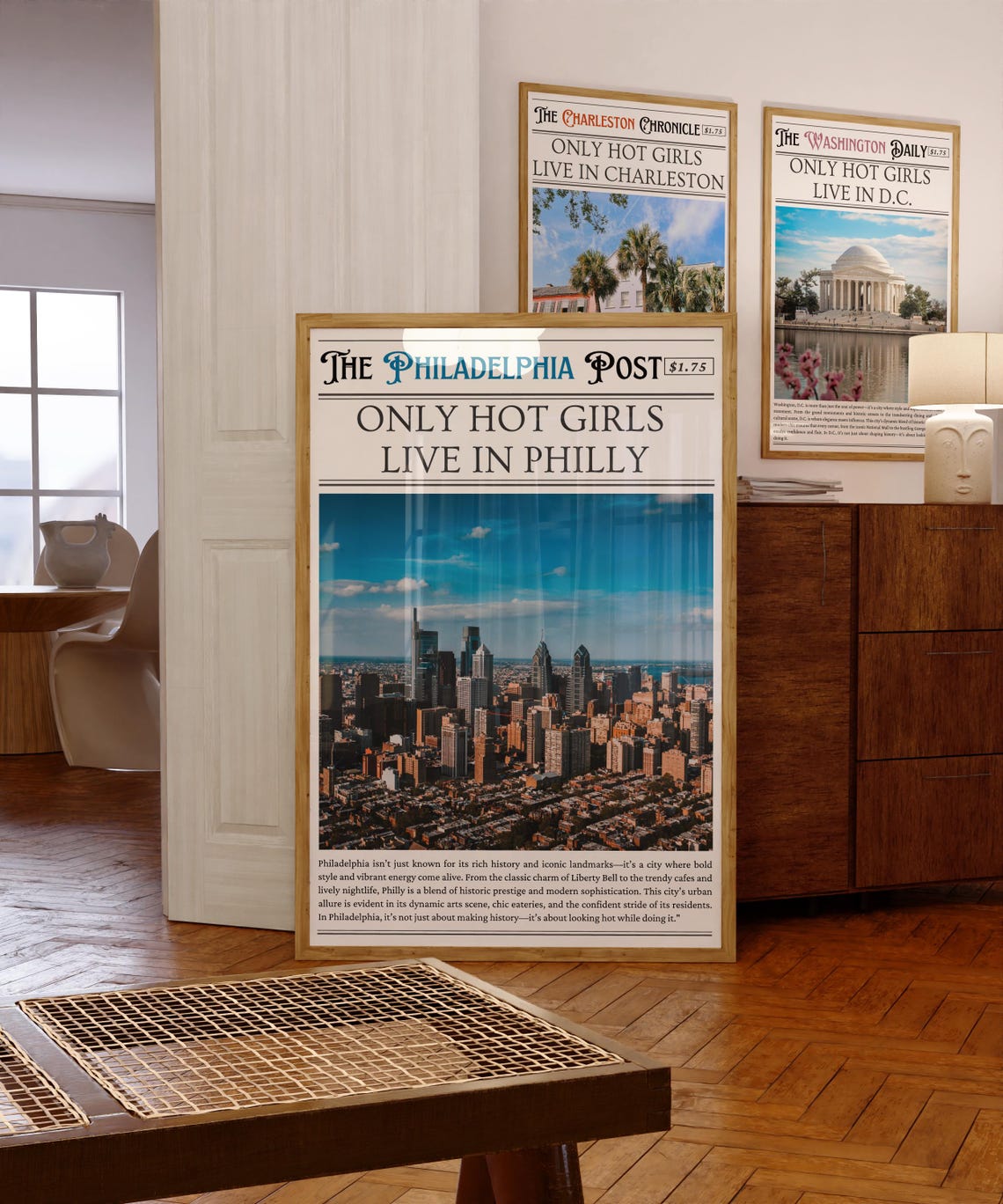Philadelphia Wall Art News Paper Wall Art Trendy Philly Art Print Phl Cityscape Poster Pennsylvania Art City Of Brotherly Love Magazine - Image 2