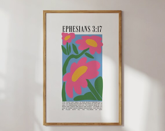 Ephesians 317 Matisse Print God Art Christian Gift Christian Wall Art Modern Christian Art Christian Quote Print
