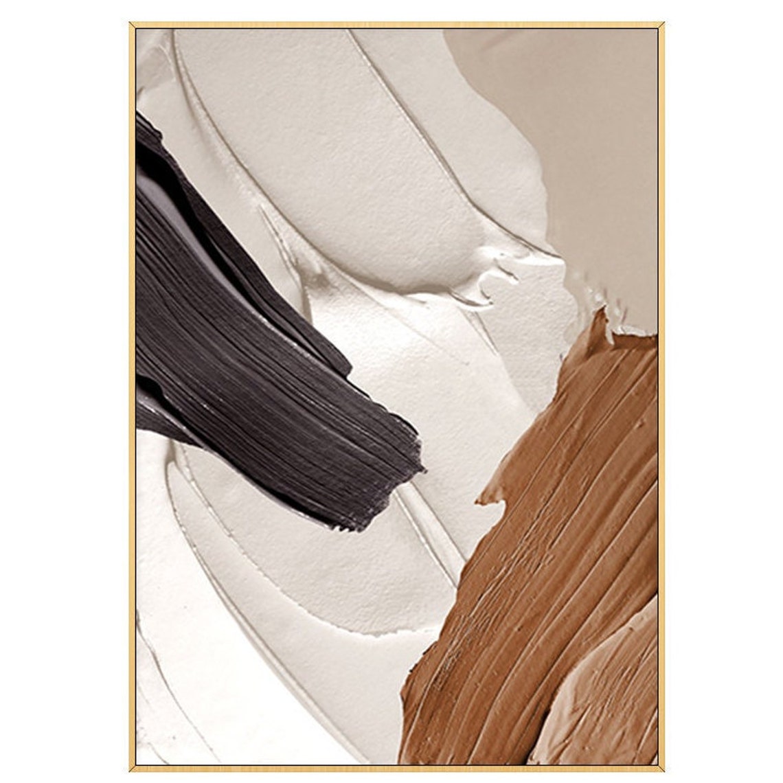 Abstract Black Beige White Modern Wall Art Heavy Texture Hand Painted Artwork Personalized Acrylic Painting On Large Size Decor - Image 3