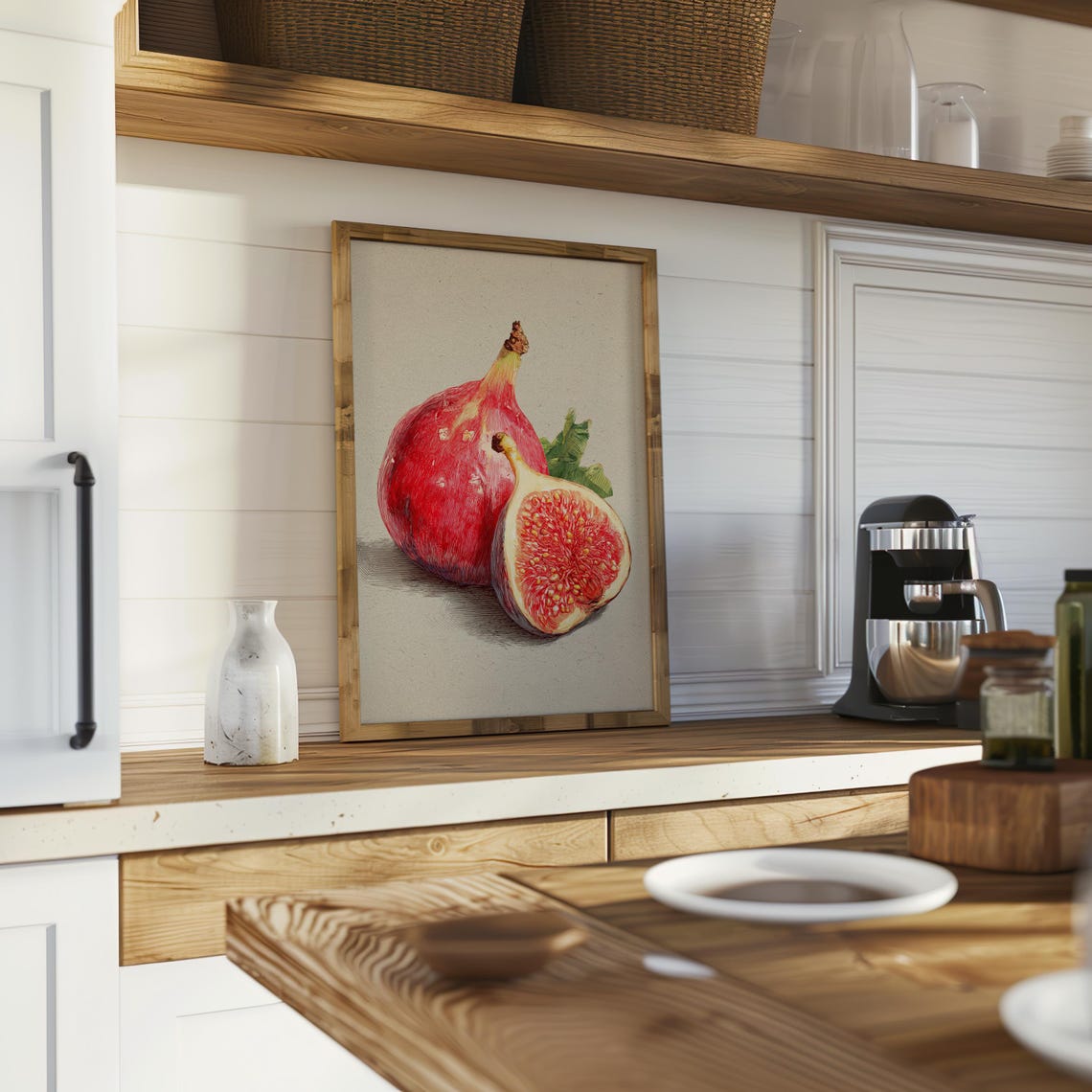 Red Fig Illustration Hand Drawn Fruit Botanical Kitchen Poster - Image 2