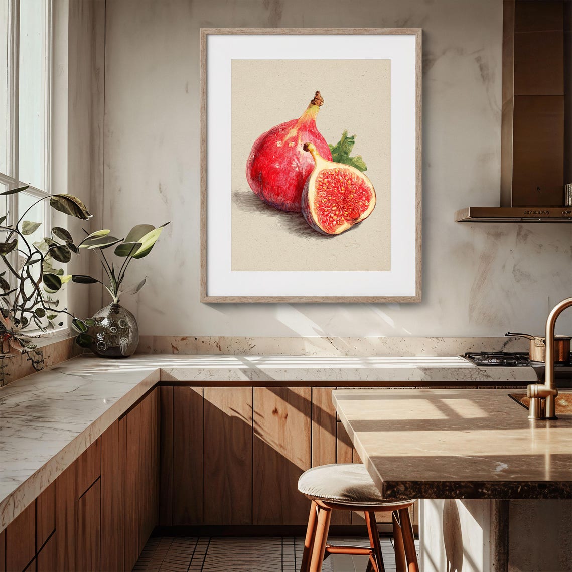 Red Fig Illustration Hand Drawn Fruit Botanical Kitchen Poster - Image 4