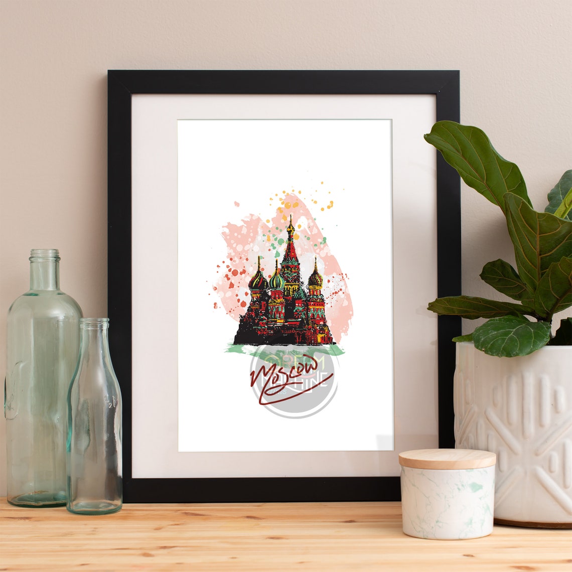 Moscow Print Moscow Skyline Moscow Art Moscow Poster Moscow Watercolor Moscow Art Print Moscow Map Moscow Wall Art Moscow Russia