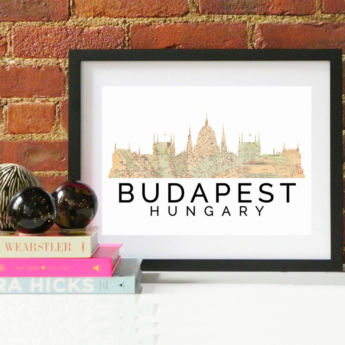 Budapest Skyline, Watercolor Travel Poster - Image 2