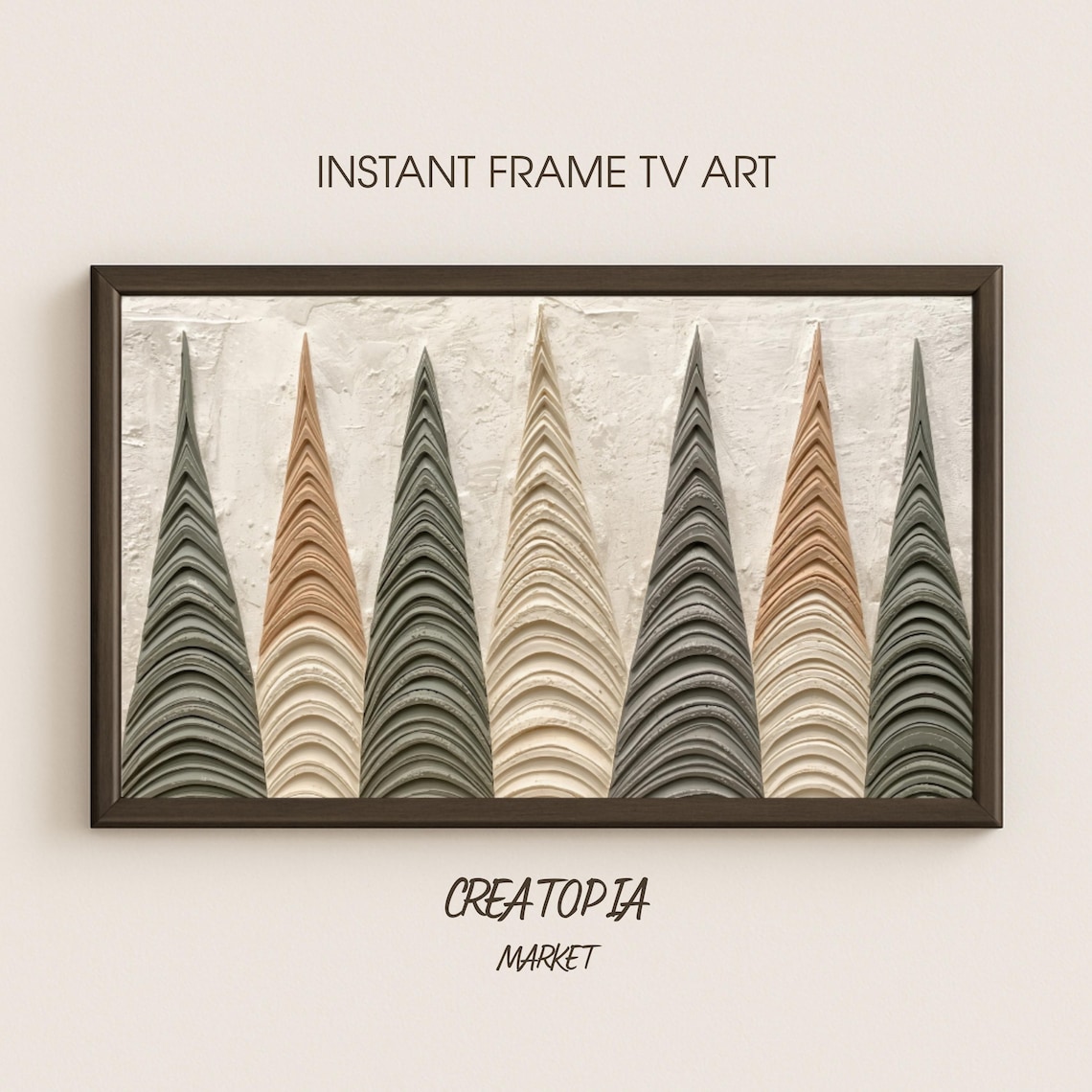 Tall Textured Pines, Minimalist Sculptural Relief