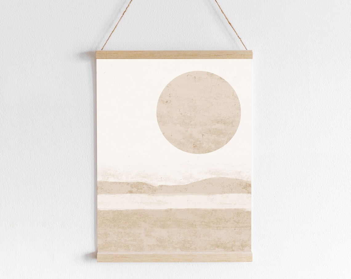 Beige Landscape Desert Print Apartment Decor Neutral Desert Boho Decor Minimalist Print Wall Art Modern Wall Decor