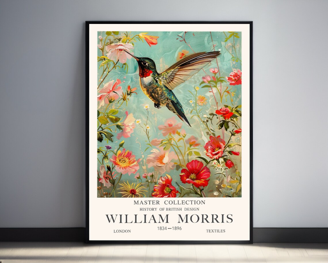 William Morris Humming Bird Vintage Art Print