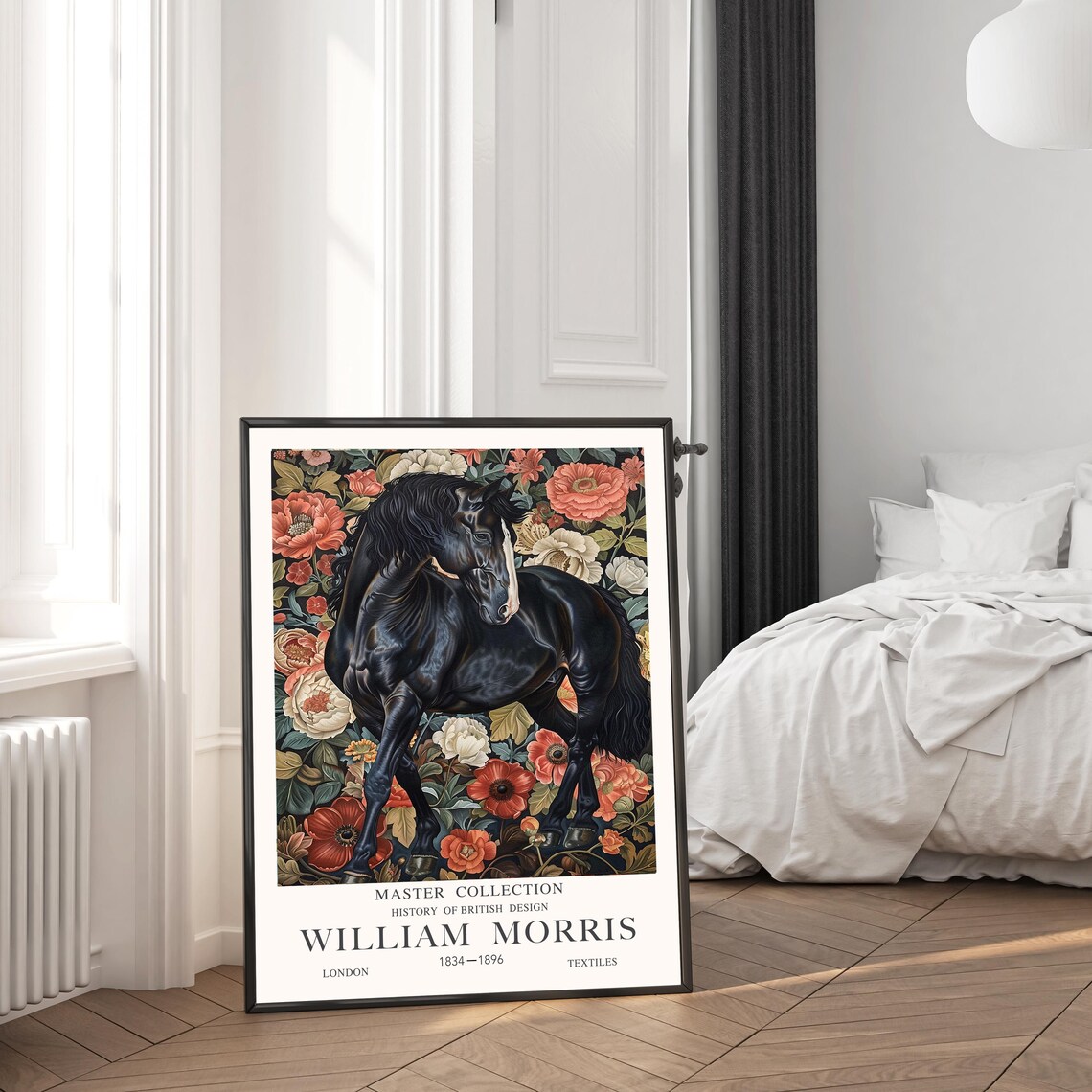 William Morris Black Horse Floral British Design History Poster - Image 2