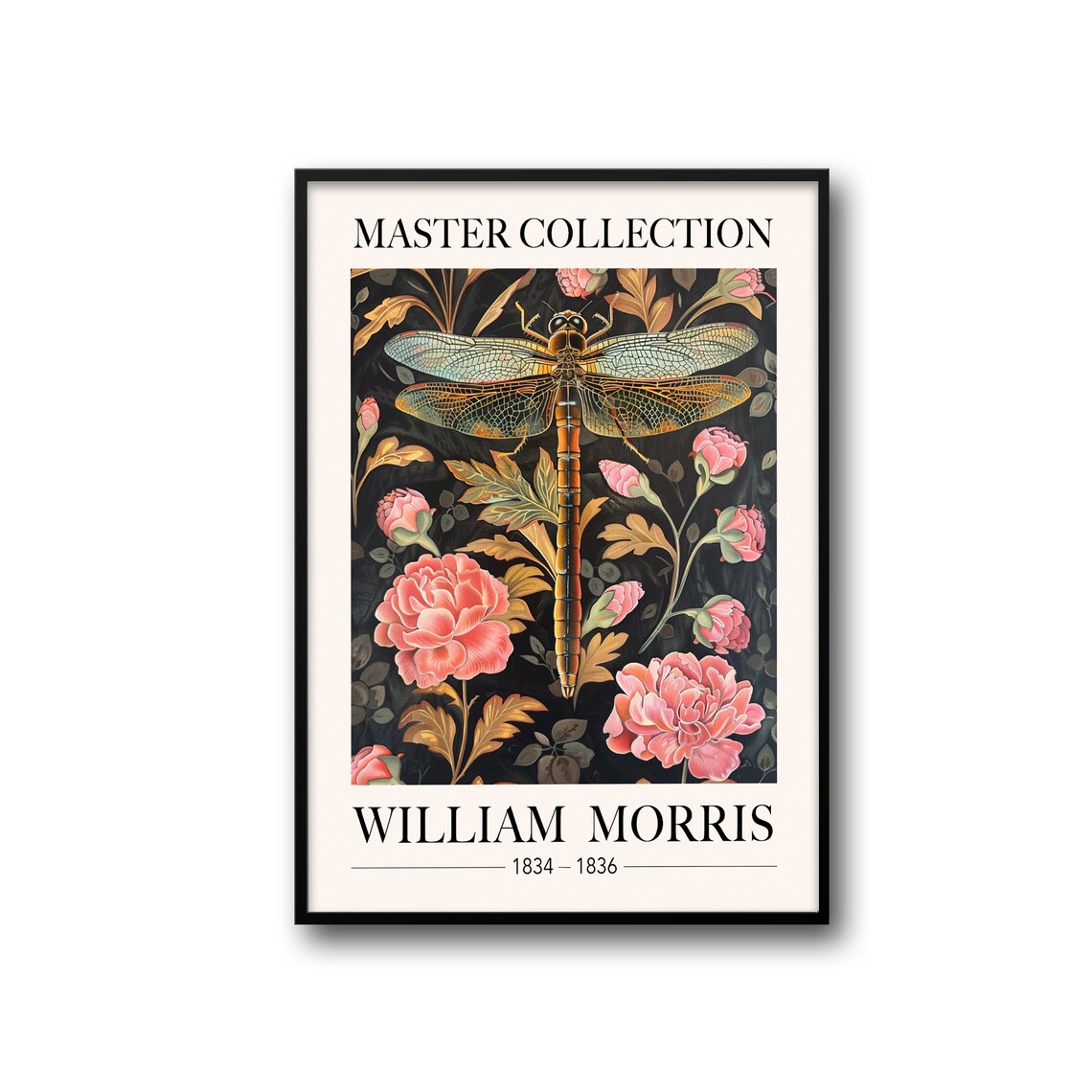 William Morris Dragonfly Pink Peony Master Collection Poster - Image 2