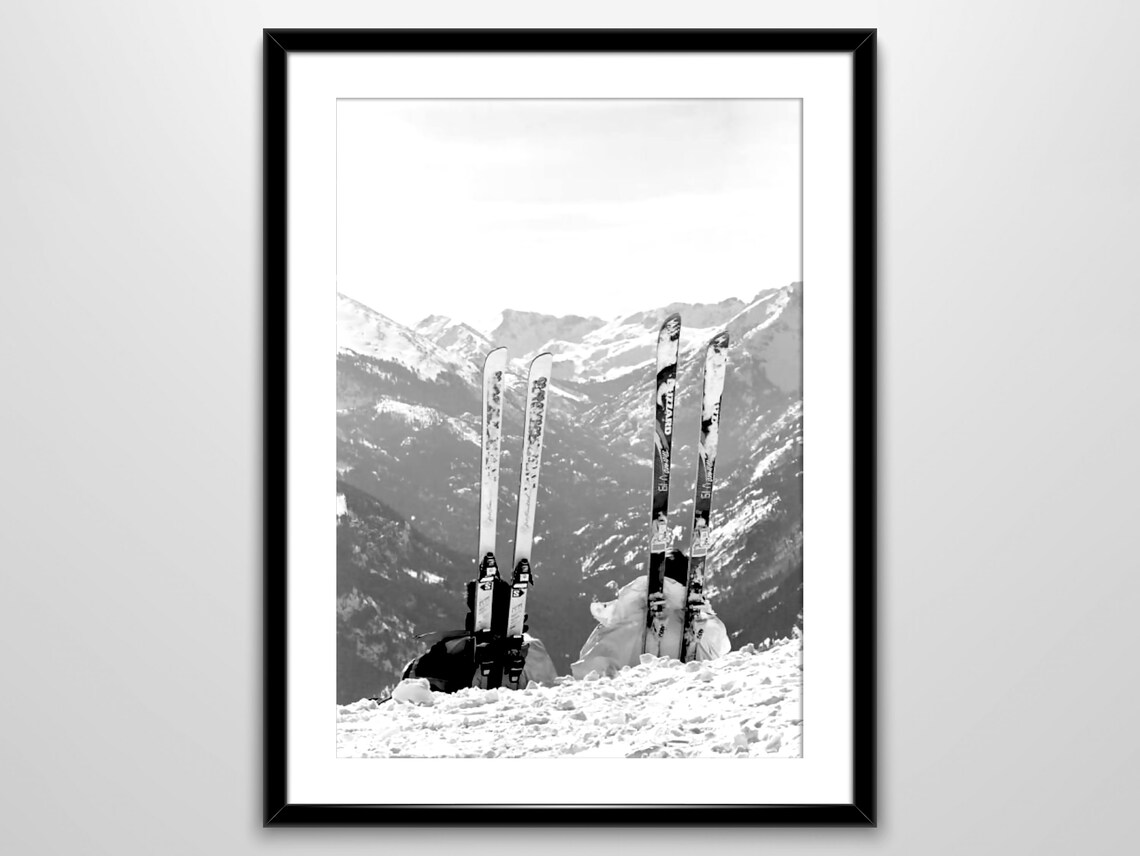 Vintage Apres Ski Photo Print, Black And White Skiing - Image 2