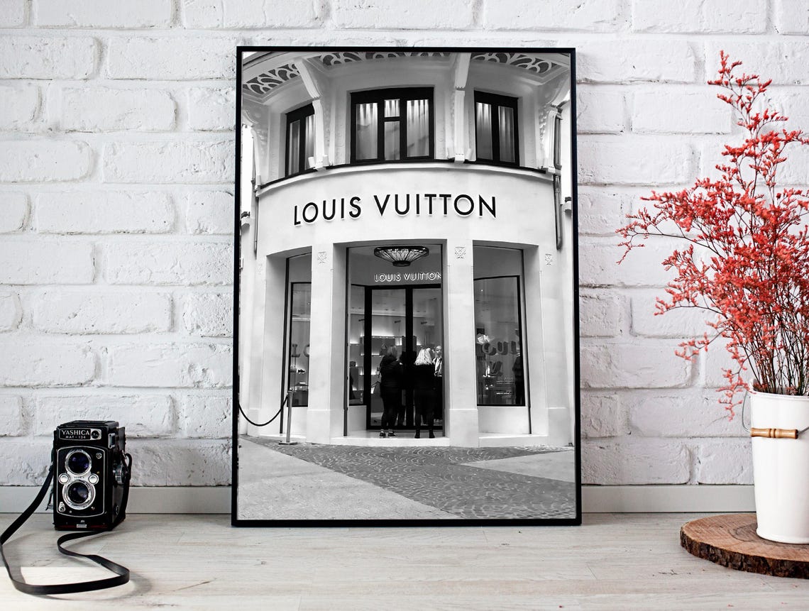 Louis Vuitton Storefront Black White Luxury Shopping Photo Poster - Image 2