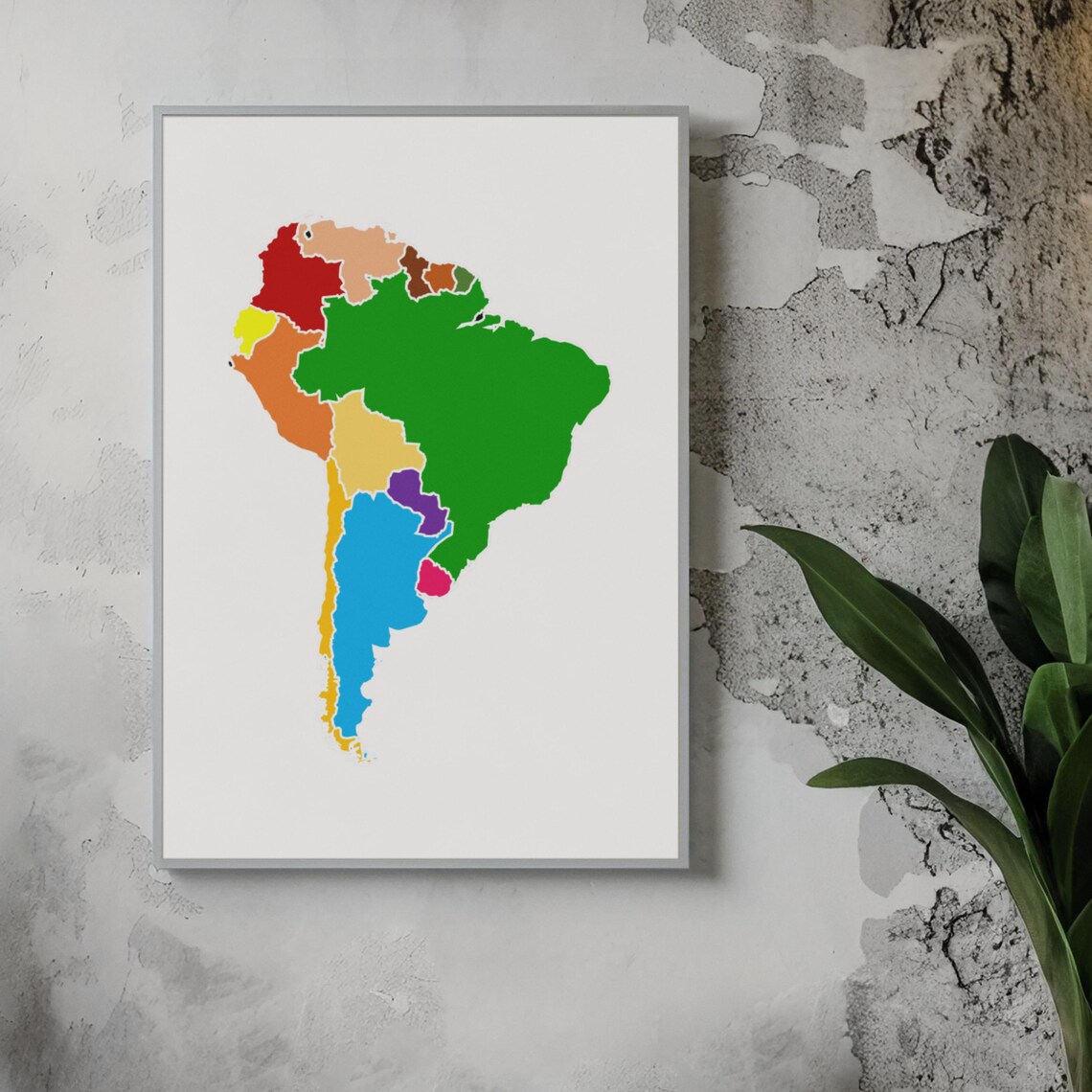 South America Colorful Country Map Educational Geography Poster - Image 4