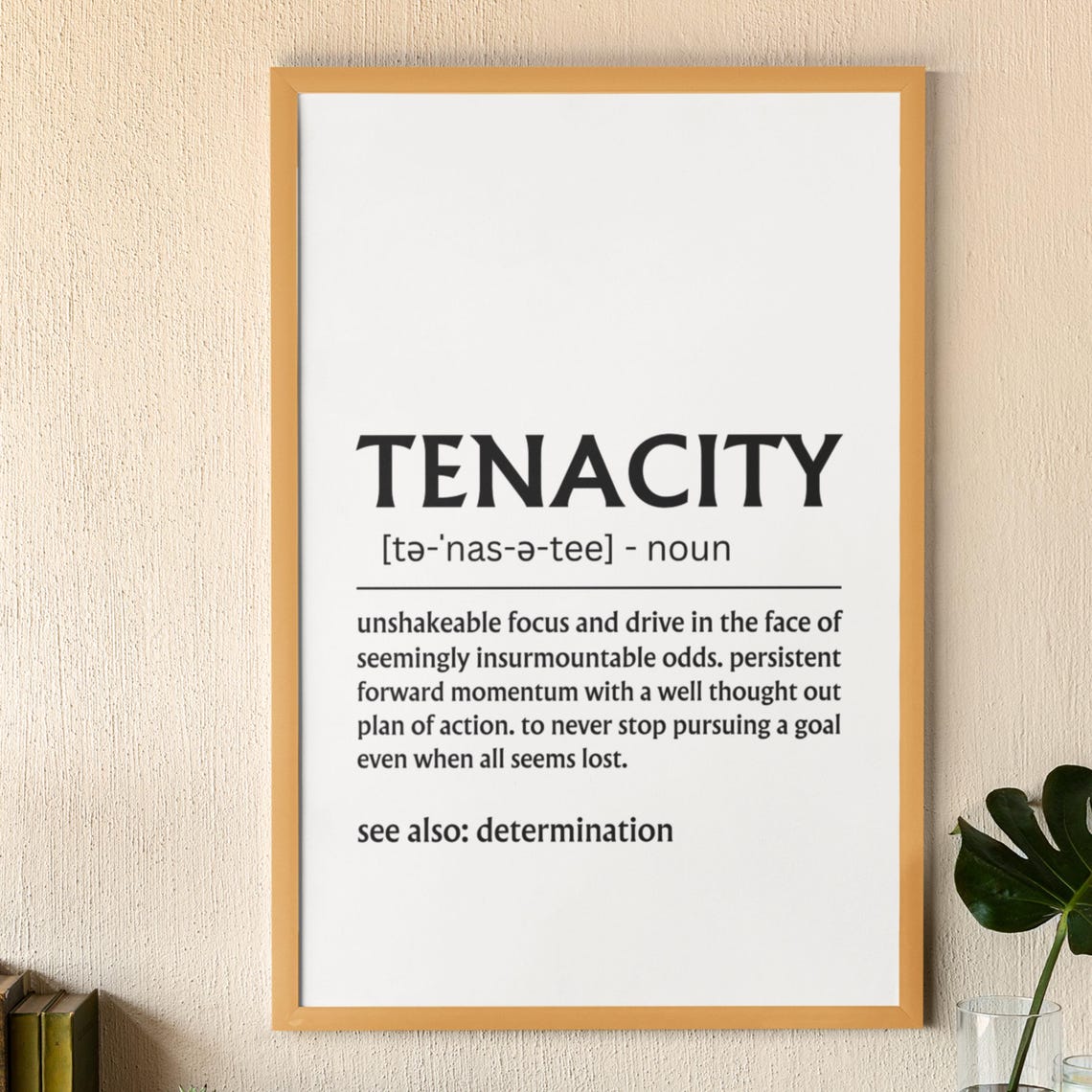 Tenacity Dictionary Definition Unshakeable Drive Quote Poster - Image 5