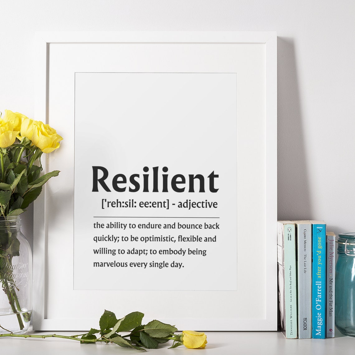 Resilient Definition Inspirational Quote Strength Wall Poster