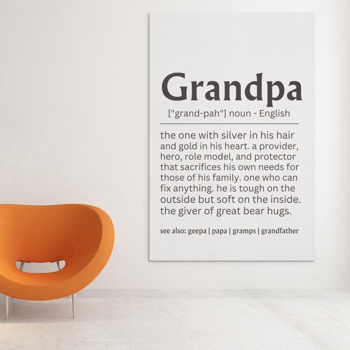 Grandpa Definition Christmas Gift, Family Wall Art Print - Image 4