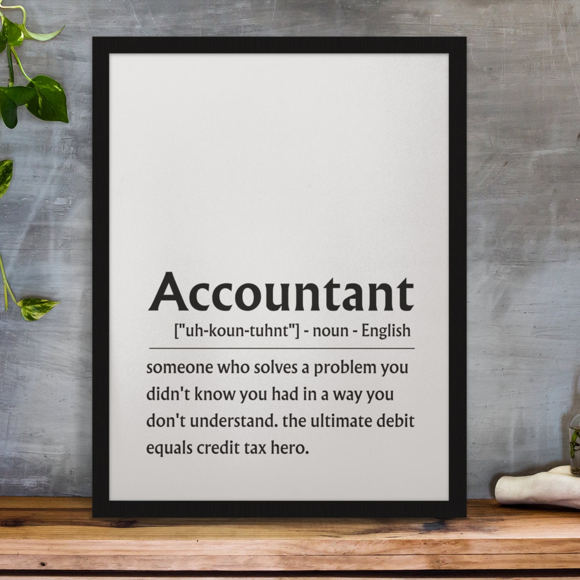 Accountant Definition Sign Funny Tax Hero Gift Office Poster - Image 7