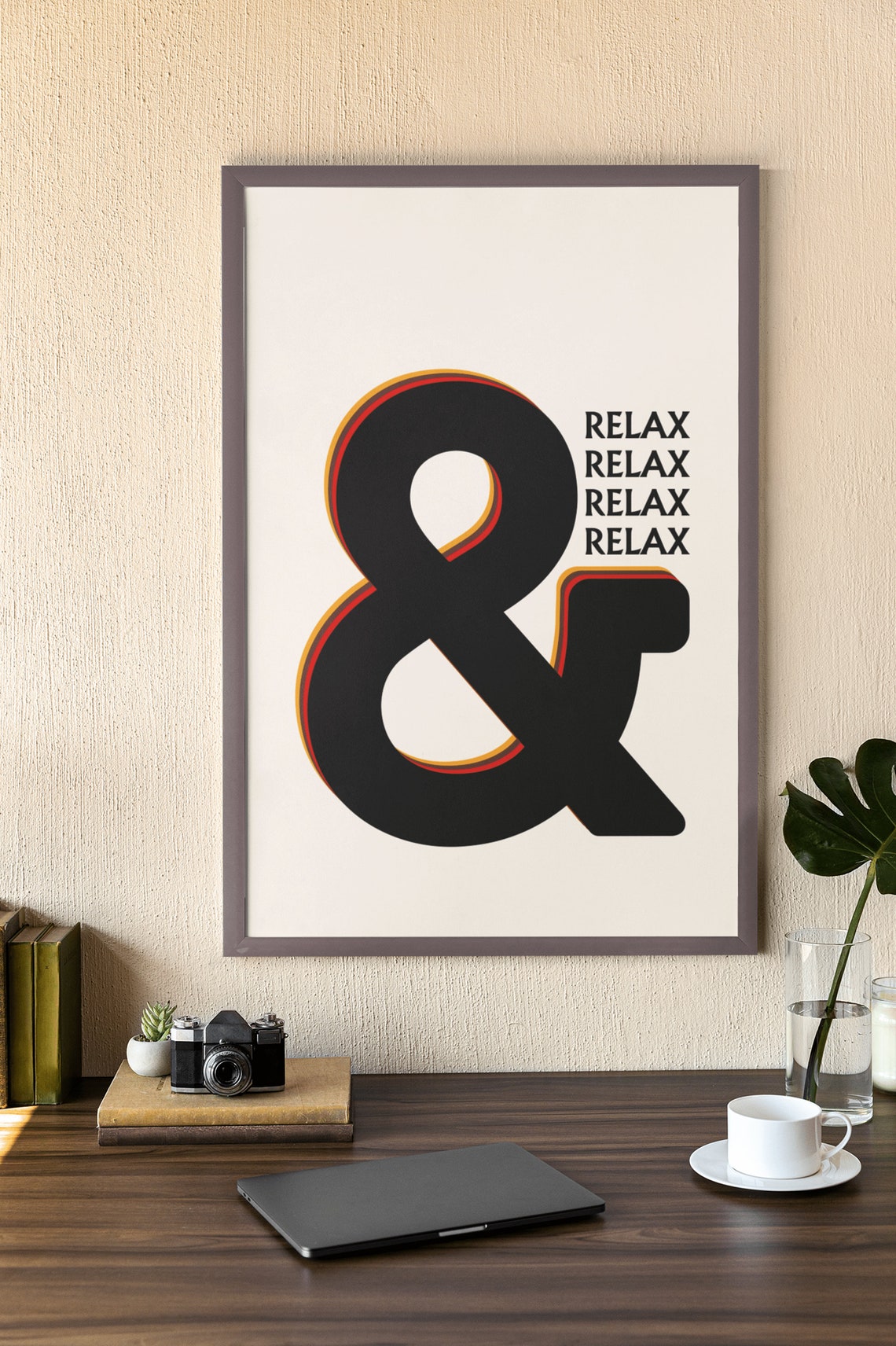 And Relax Ampersand Lounge Living Room Bathroom Wall Art Prints Posters Pictures Contemporary Typography Bold - Image 2