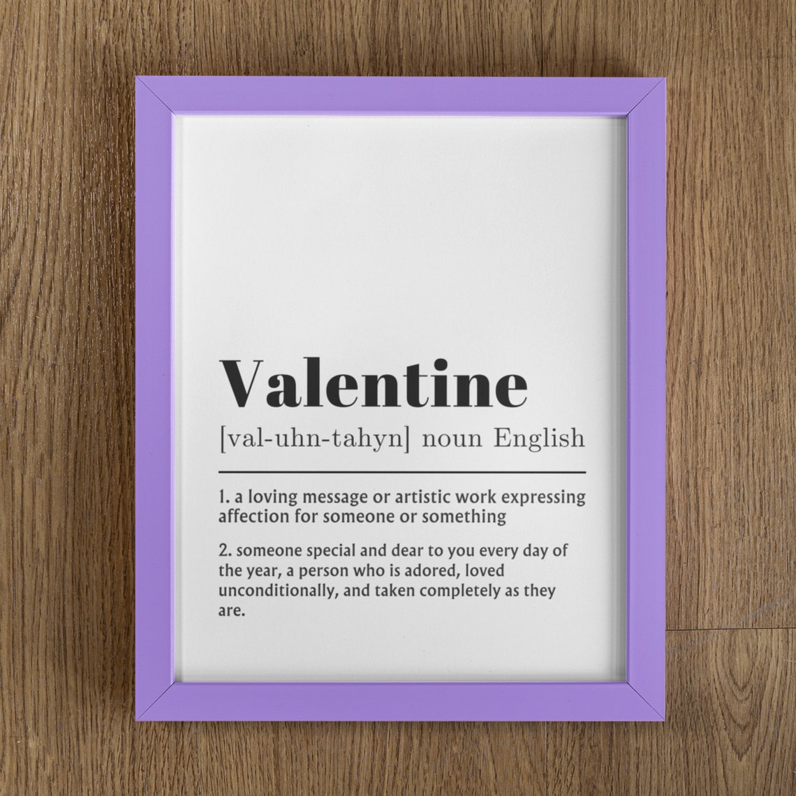 Valentine Dictionary Definition Meaning Quote Romantic Gift Poster - Image 2