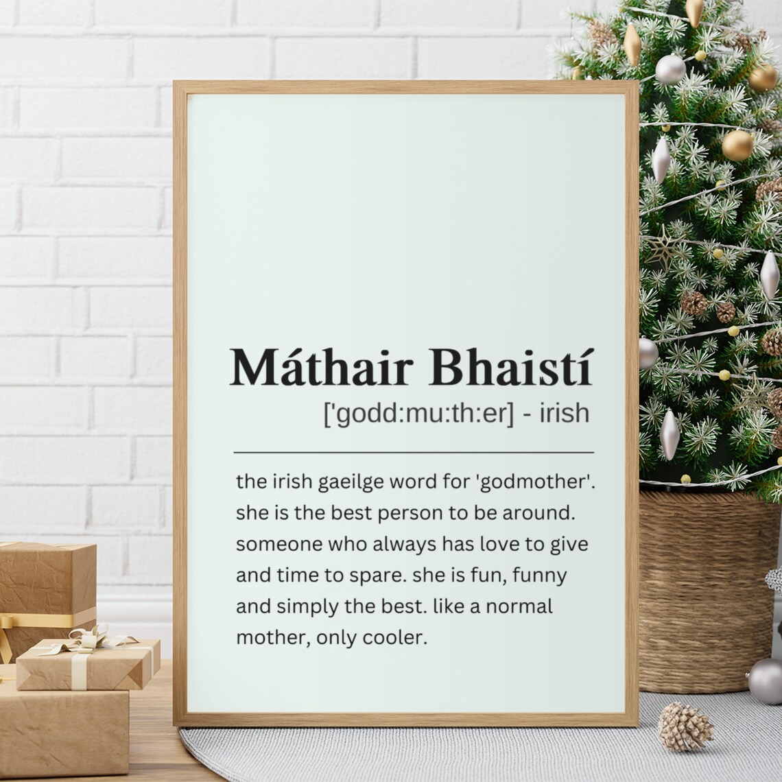 Mthair Bhaist Irish Definition Godparent Quote Poster