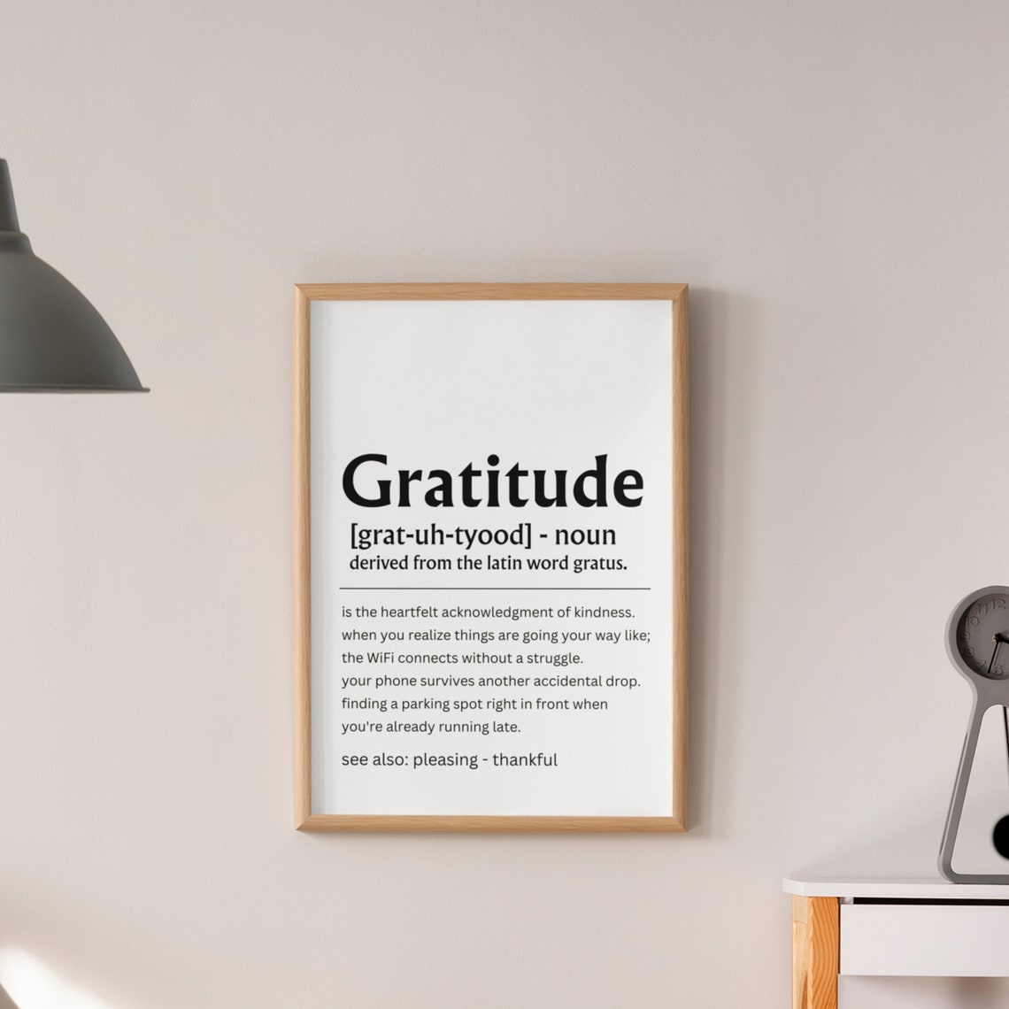 Gratitude Definition Thankful Heart Wall Decor Meaningful Quote Poster - Image 4