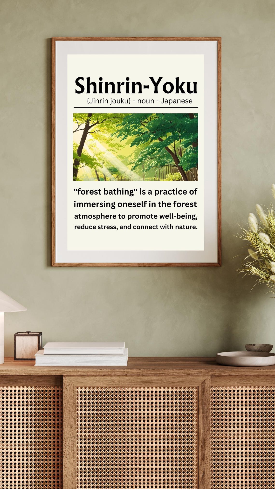 Shinrin Yoku Forest Bathing Japanese Wellness Definition Poster - Image 6