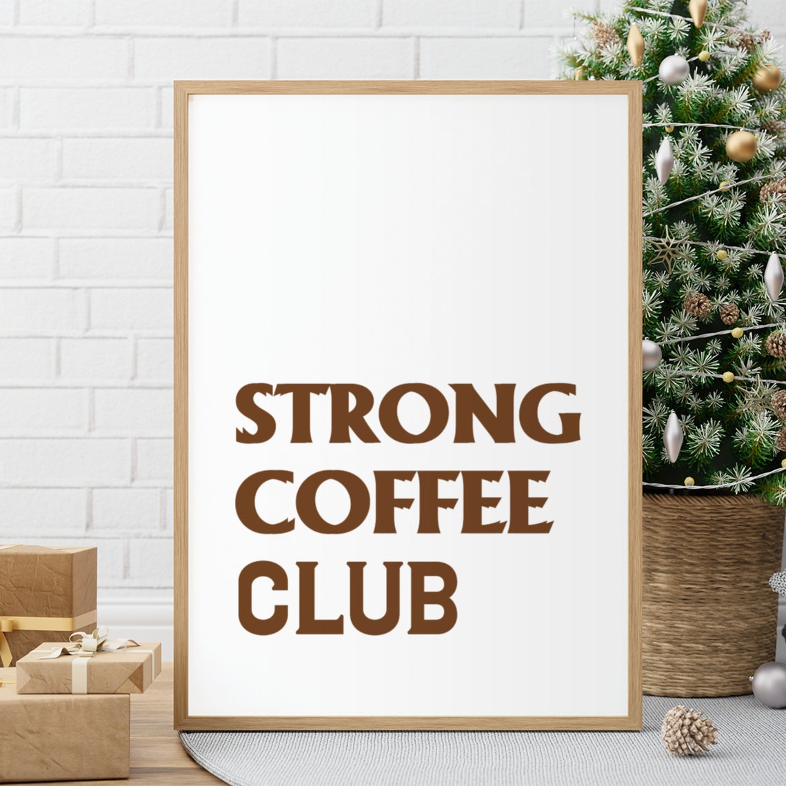 Strong Coffee Club Retro Brown Bold Typography Kitchen Poster - Image 8