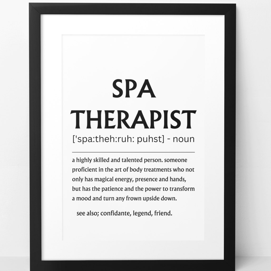 Spa Therapist Definition Body Treatment Appreciation Gift Poster - Image 3