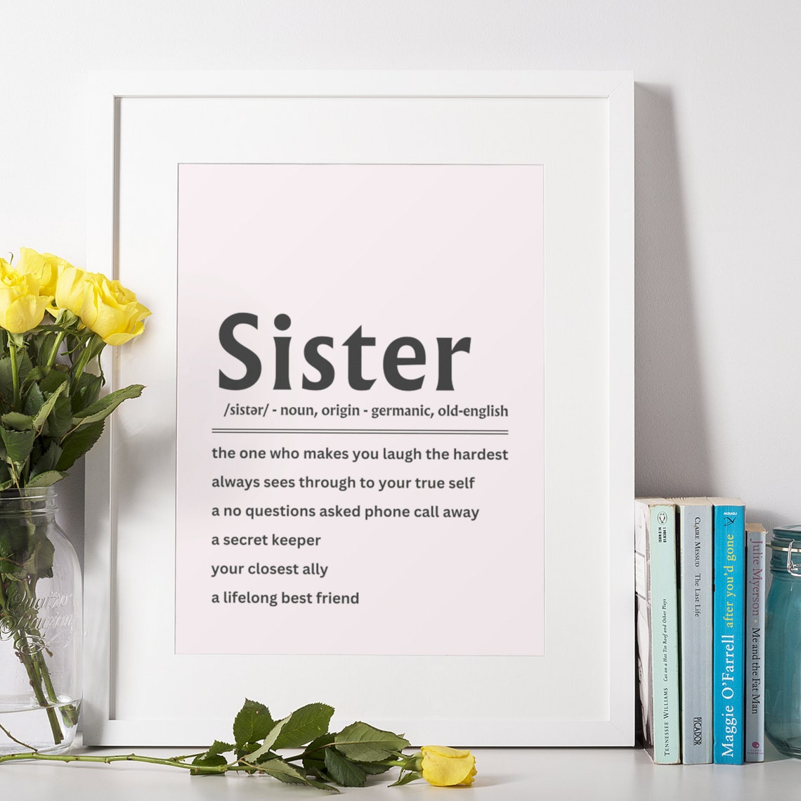 Sister Definition Dictionary Meaning Best Friend Gift Poster - Image 4