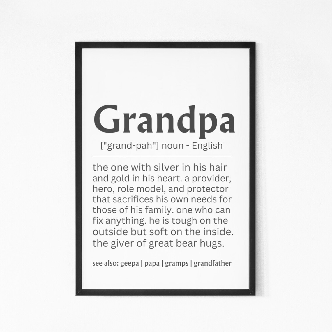 Grandpa Definition Christmas Gift, Family Wall Art Print - Image 7