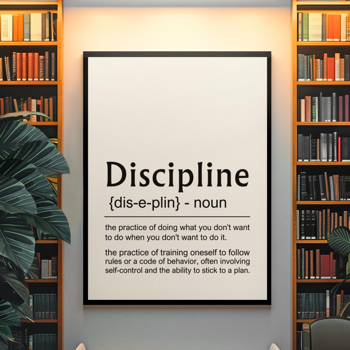 Discipline Definition Dictionary Meaning Motivational Office Poster