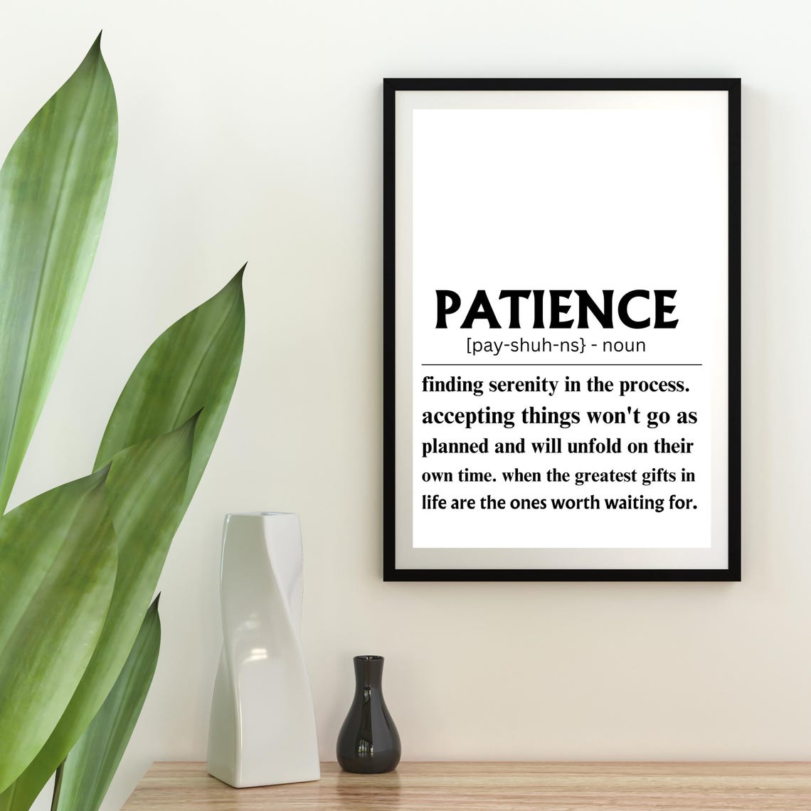 Patience Definition Dictionary Style Inspirational Quote Poster - Image 4