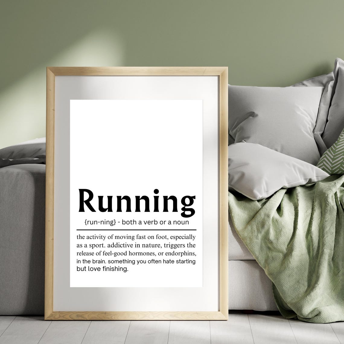 Running Definition Inspirational Quote Runner Athlete Gift Poster - Image 4