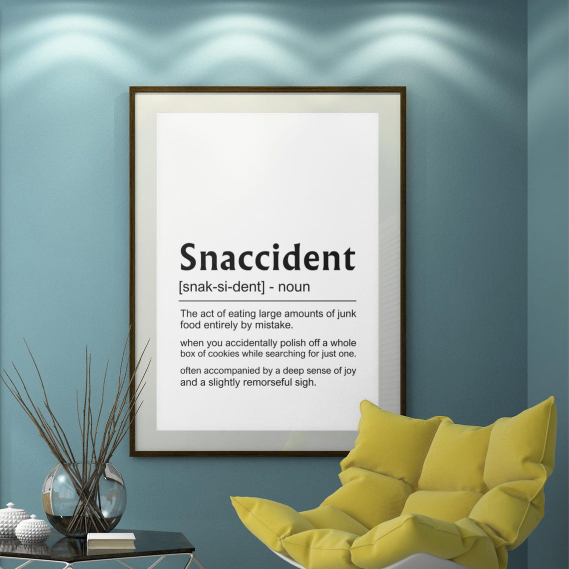 Snaccident Definition Funny Food Kitchen Humor Quote Wall Poster - Image 7