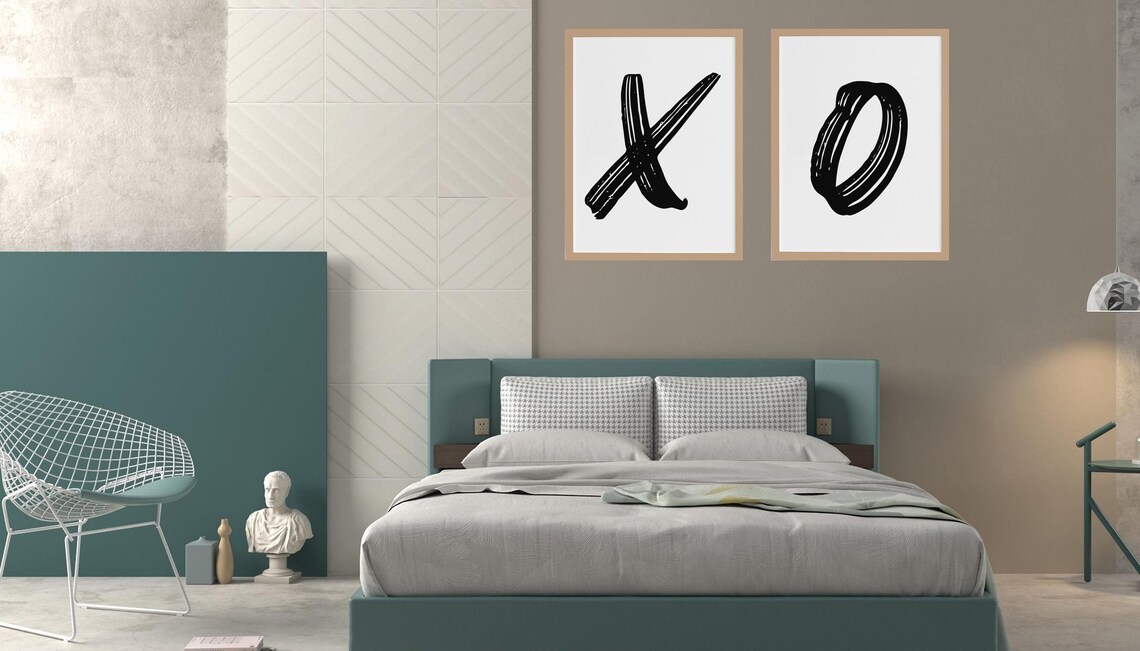 XO Brushstroke Art Print, Abstract Modern Decor - Image 2