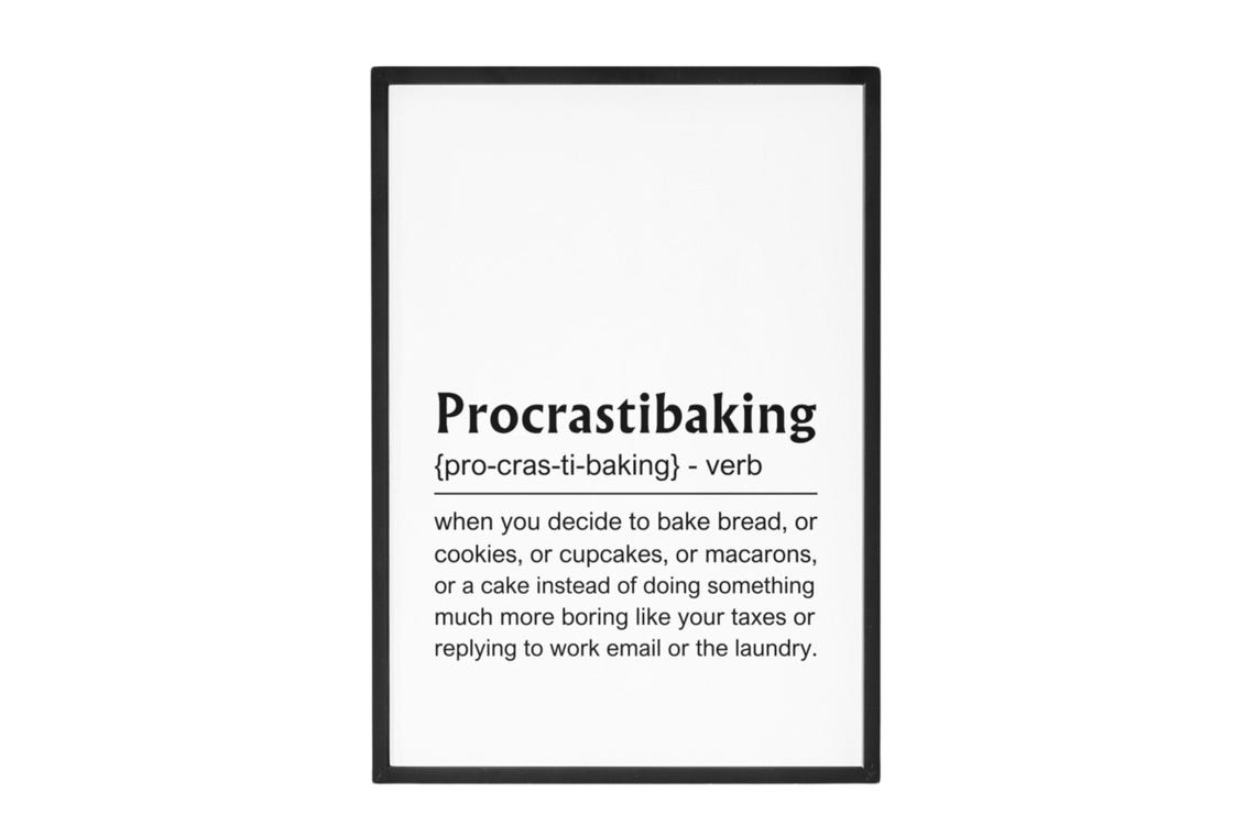 Procrastibaking Definition Funny Baker Kitchen Humor Gift Poster - Image 8