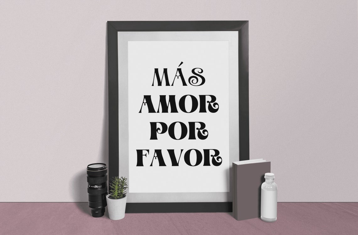 Ms Amor Por Favor Wall Art Spanish Quote Wall Decor More Amor Por Favor Poster Love Quote Print Trendy Retro Preppy Art Print - Image 4