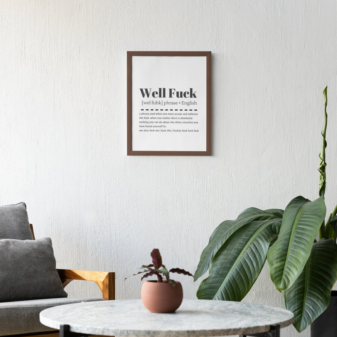 Well Fuck Definition Poster Funny Swearing Humor Wall Decor Gift - Image 2