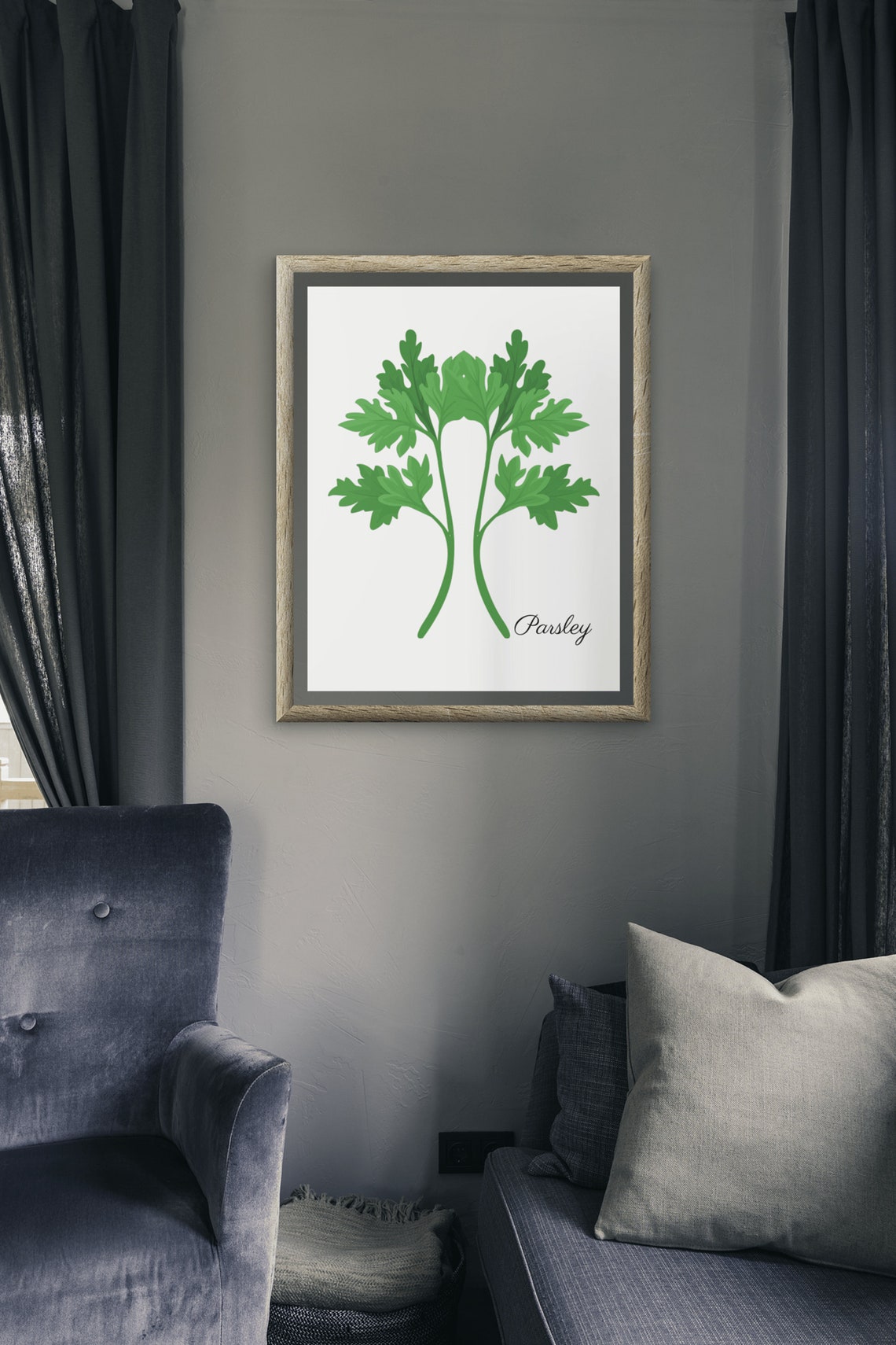 Parsley Botanical Herb Kitchen Green Illustration Modern Wall Poster - Image 6