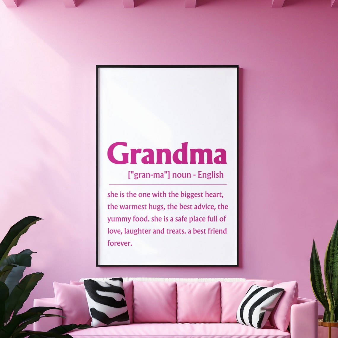 Grandma Definition Pink Sign Best Friend Forever Gift Poster - Image 2